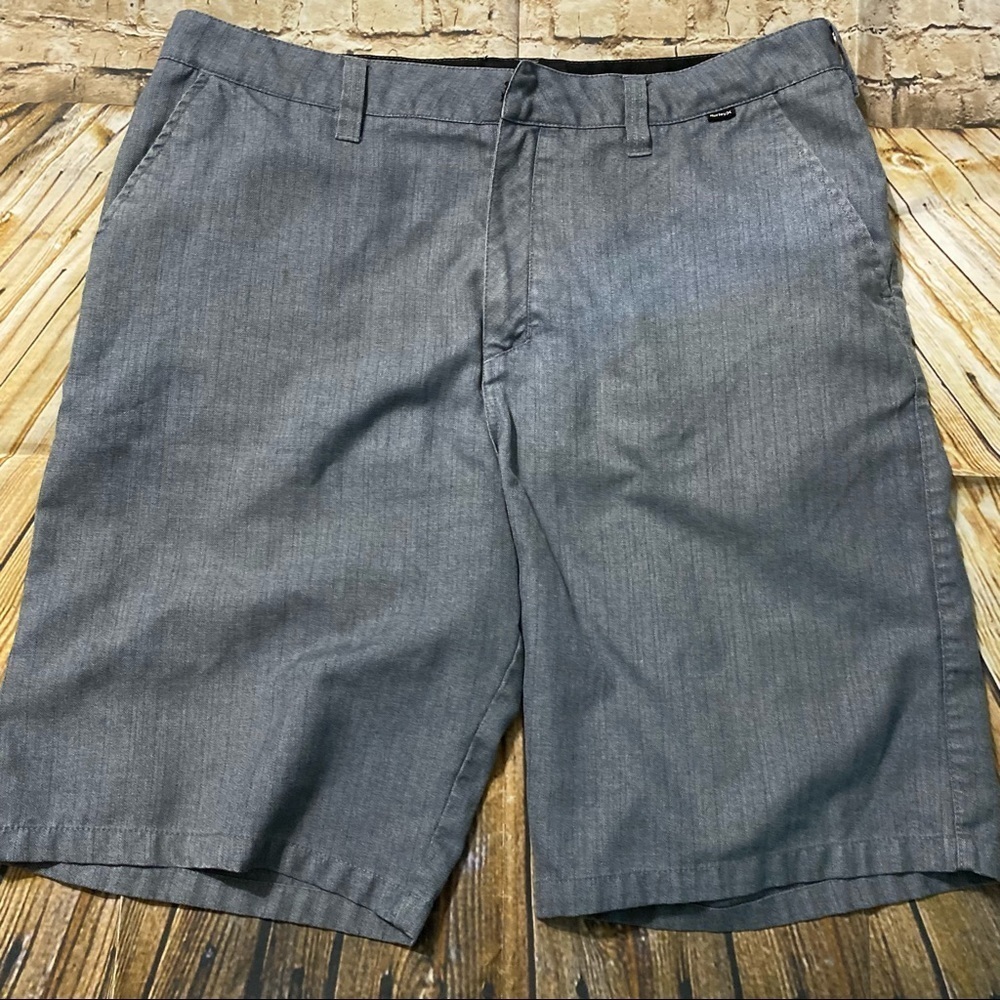 Hurley Gray Flat Front Casual Shorts